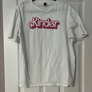 Gildan White Tee with Pink Graphic